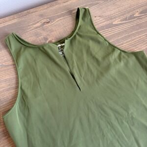 It's Now Cool Womens ‎ XL Green High Neck Contour Sleeveless Bodysuit Tank Top
